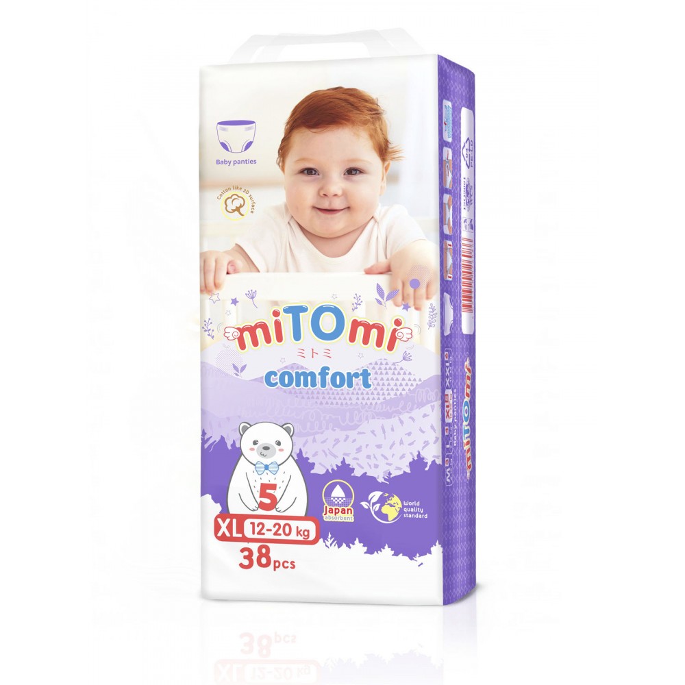 Подгузники-трусики miTOmi Comfort, размер XL (12-20 кг), 38 шт.