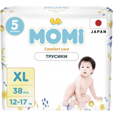 Momi Подгузники трусики детские 12-17 кг размер 5 XL 38шт Comfort Care