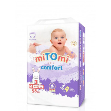 Подгузники-трусики miTOmi Comfort, размер M (6-10 кг), 58 шт.